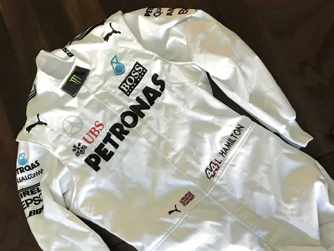 Lewis Hamilton 2017 AMG Replica Embroidered go kart race suit
