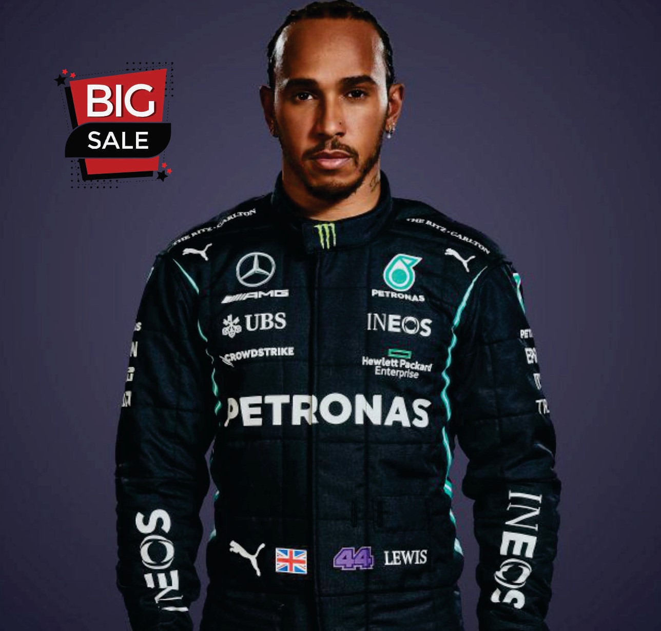 Lewis Hamilton 2021 Racing Suit Mercedes Benz AMG F1