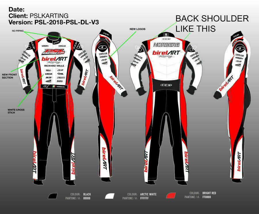 PSL Karting Birel Art Sublimation Printed go kart race suit,In All Sizes